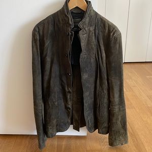 All Saints Mens Leather Blazer